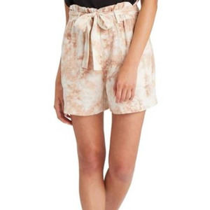 Sancturay Brown High Tide Tie Dye Paperbag Shorts NWT Size Small